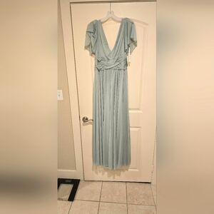 David's Bridal Dusty Sage Bridesmaids Dress - Never worn Never altered